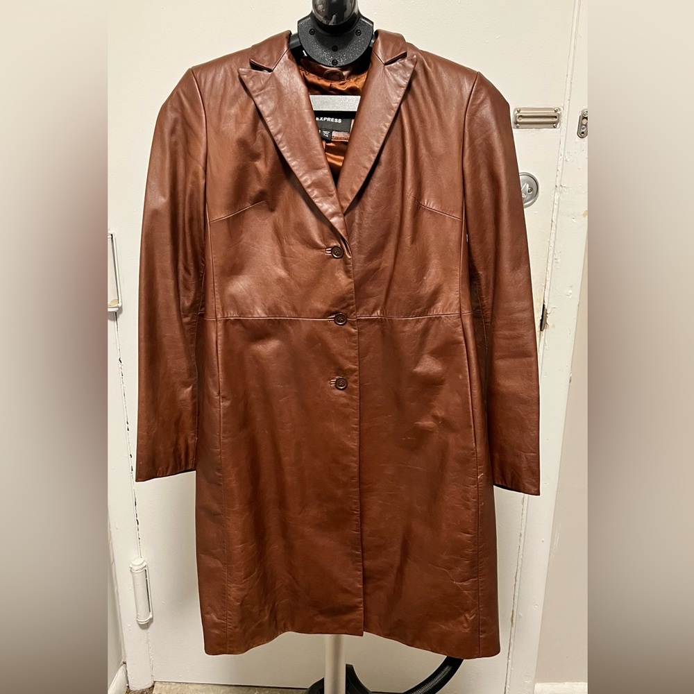 Express Women's Rich Brown Leather Jacket